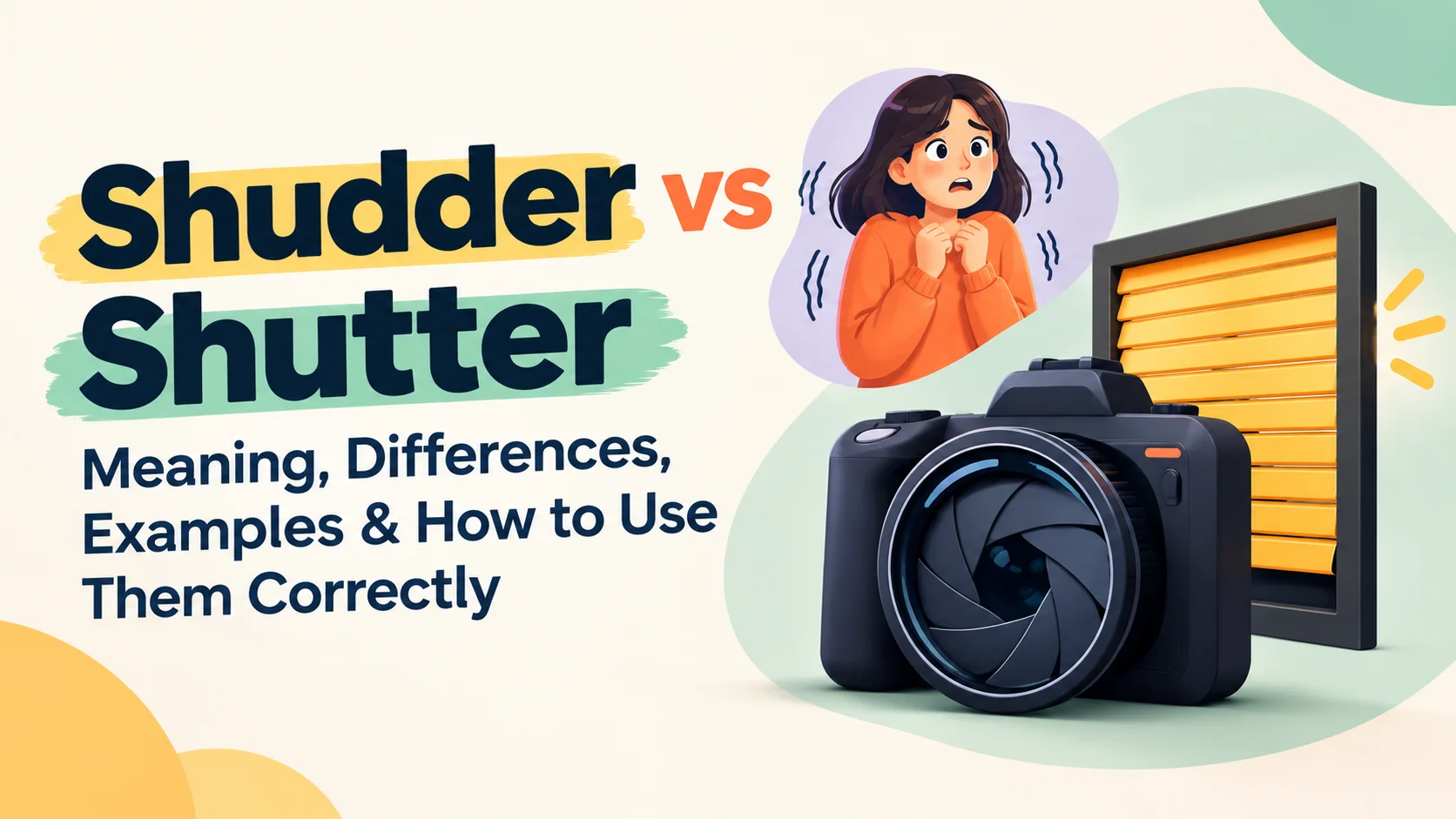 Shudder vs Shutter: Meaning, Differences, Examples & How to Use Them Correctly